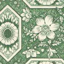 Green Geometric Tiled Floral Varese Italian Paper